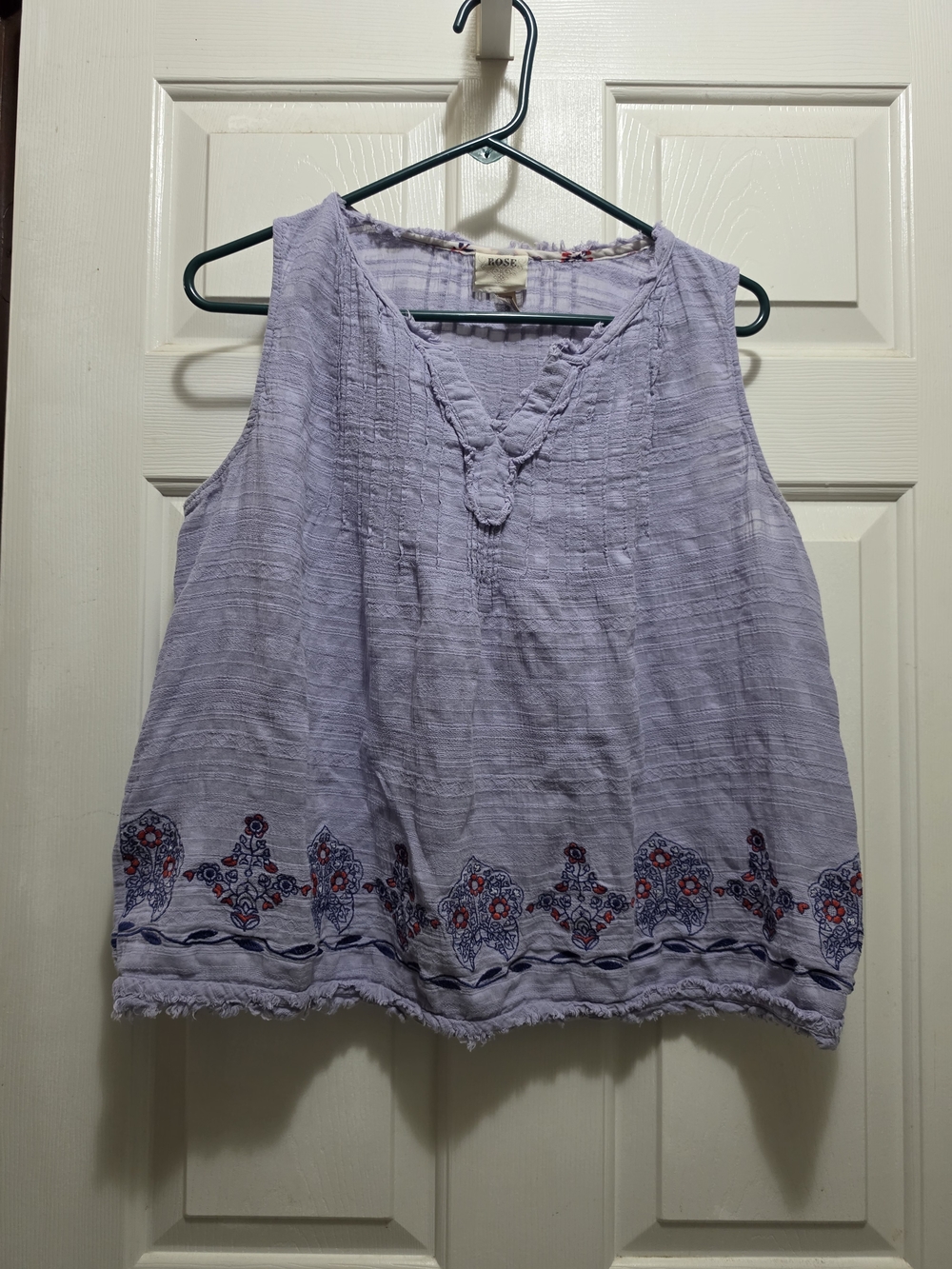 Knox Rose Lavender Embroidered Sleeveless Tank